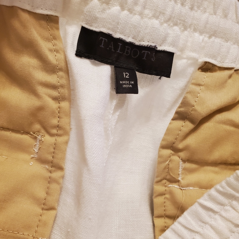 Talbots Washed Linen Pull-On Drawstring Crops - image 3